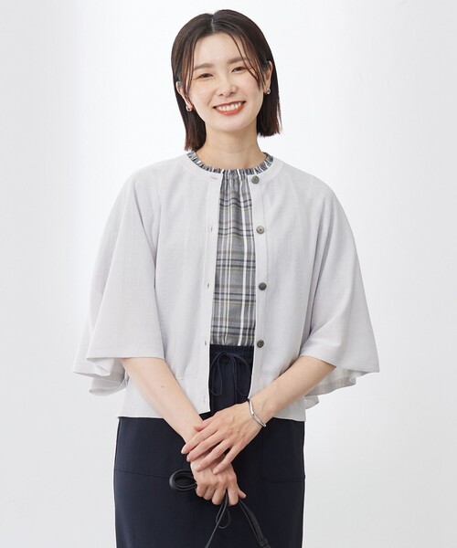 Ｊプレス（J.PRESS）2023SS 洗える・抗菌防臭 カーディガン 洗える・抗菌防臭】COTTON ACETATE DRY バタフライスリーブ