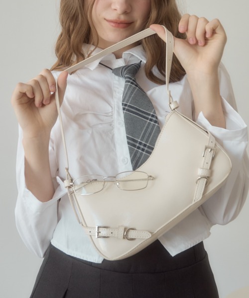 Birthday room（バースデイルーム）の「ベルトワンハンドルショルダーバッグ/belt handle shoulder bag（ショルダーバッグ・レディース・ライトブルー/ピンク/アイボリー・FREE）」の2枚目の写真