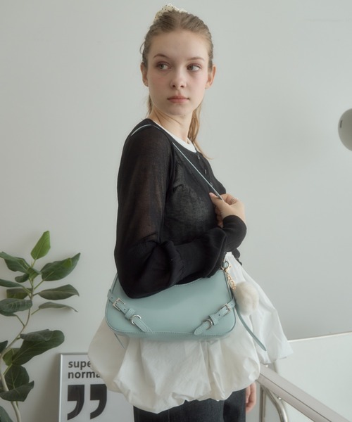 Birthday room（バースデイルーム）の「ベルトワンハンドルショルダーバッグ/belt handle shoulder bag（ショルダーバッグ・レディース・ライトブルー/ピンク/アイボリー・FREE）」の22枚目の写真