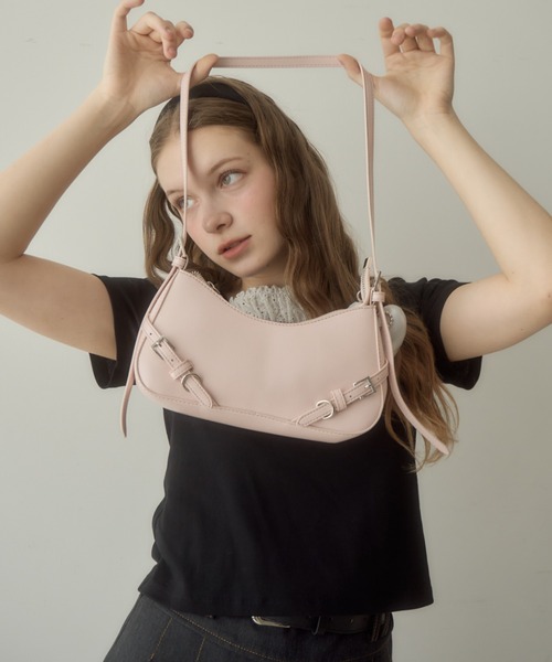 Birthday room（バースデイルーム）の「ベルトワンハンドルショルダーバッグ/belt handle shoulder bag（ショルダーバッグ・レディース・ライトブルー/ピンク/アイボリー・FREE）」の19枚目の写真