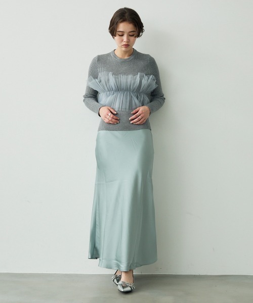 Clum(クルム)の「Lace design layered knit top / レースデザインレイヤードニットトップス(ニット/セーター・レディース・オフホワイト/グレー・FREE)」の19枚目の写真