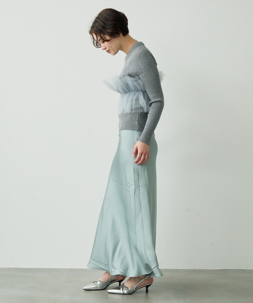 Clum(クルム)の「Lace design layered knit top / レースデザインレイヤードニットトップス(ニット/セーター・レディース・オフホワイト/グレー・FREE)」の20枚目の写真