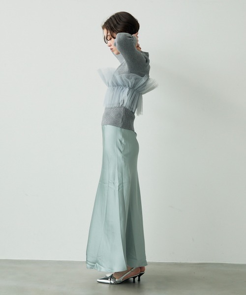 Clum(クルム)の「Lace design layered knit top / レースデザインレイヤードニットトップス(ニット/セーター・レディース・オフホワイト/グレー・FREE)」の21枚目の写真