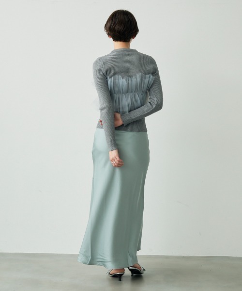 Clum(クルム)の「Lace design layered knit top / レースデザインレイヤードニットトップス(ニット/セーター・レディース・オフホワイト/グレー・FREE)」の22枚目の写真