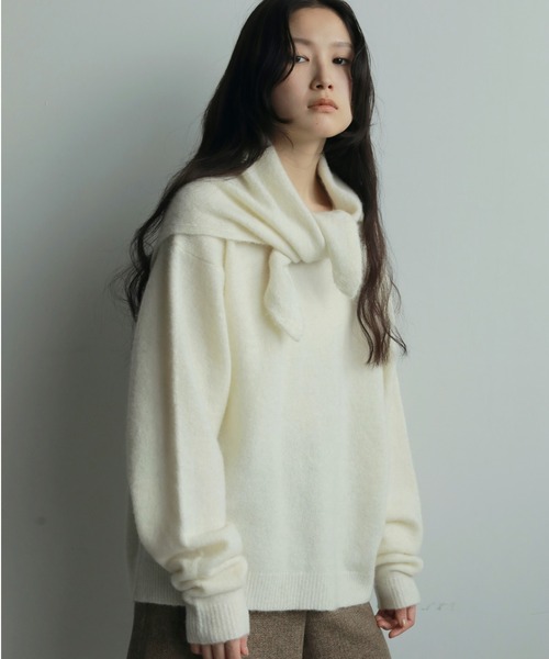 Layered Scarf Knit（ニット/セーター）｜anuke（アンヌーク）の