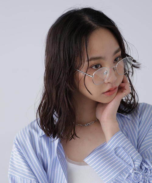 FREE'S MART(フリーズマート)の「メタルフレーム伊達メガネ(メガネ・レディース・シルバー・フリ-)」の6枚目の写真