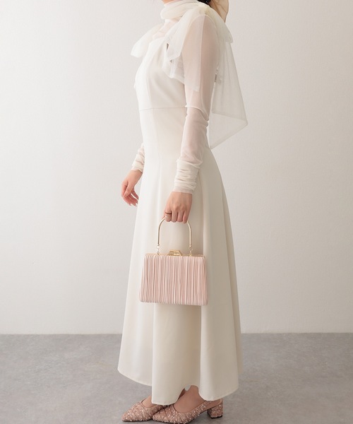 Lace Ladies(レースレディース)の「ソリッドカラー プリーツ スクエア パーティー バッグ(クラッチバッグ・レディース・ライトピンク/ブラック/ベージュ・FREE)」の22枚目の写真