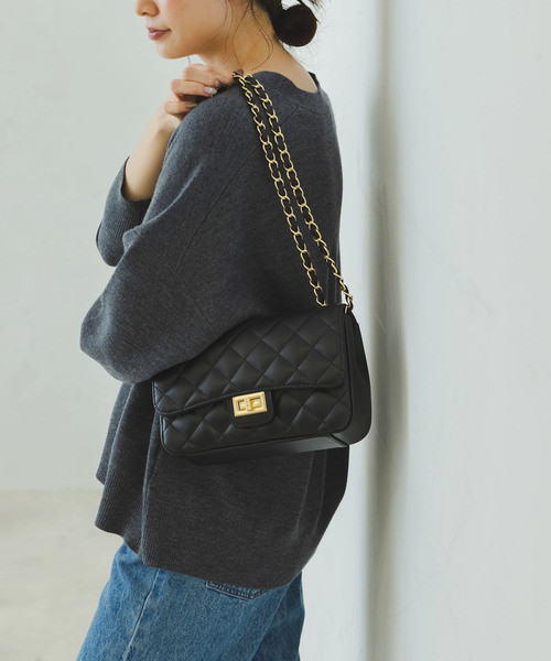 maison-vincent（メゾンヴァンサン）の「《追加15》Maison Vincent/メゾンヴァンサン チェーンバッグ（ショルダーバッグ・レディース・ベージュ/ブラック・FREE）」の5枚目の写真