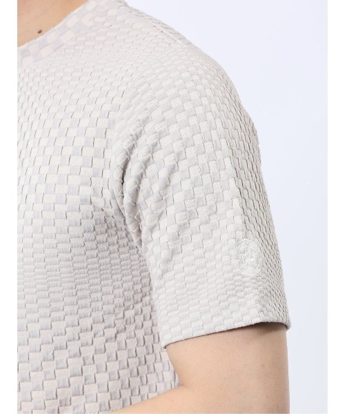 renoma HOMME（レノマオム）の「【ウォッシャブル】レノマ オム ランダムジャガード クルーネック ストレッチ半袖Tシャツ（Tシャツ/カットソー・メンズ・ホワイト/ブラック・MEDIUM/LARGE/X-LARGE）」の18枚目の写真