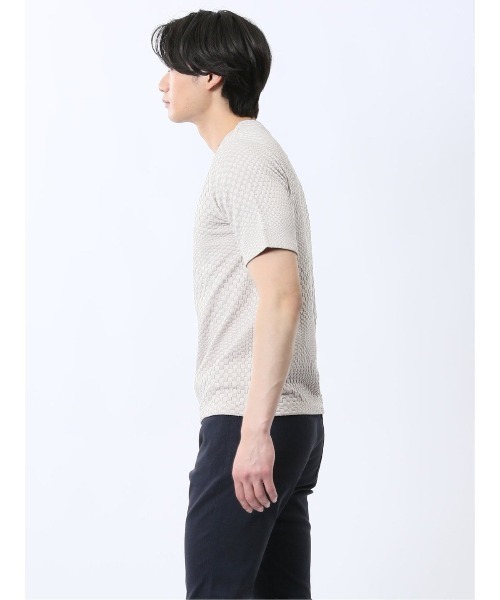 renoma HOMME（レノマオム）の「【ウォッシャブル】レノマ オム ランダムジャガード クルーネック ストレッチ半袖Tシャツ（Tシャツ/カットソー・メンズ・ホワイト/ブラック・MEDIUM/LARGE/X-LARGE）」の20枚目の写真