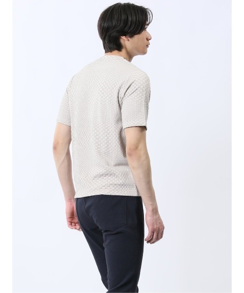 renoma HOMME（レノマオム）の「【ウォッシャブル】レノマ オム ランダムジャガード クルーネック ストレッチ半袖Tシャツ（Tシャツ/カットソー・メンズ・ホワイト/ブラック・MEDIUM/LARGE/X-LARGE）」の22枚目の写真