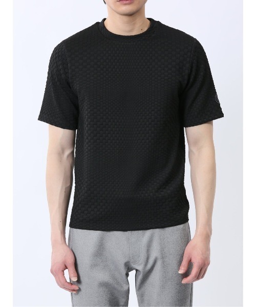 renoma HOMME（レノマオム）の「【ウォッシャブル】レノマ オム ランダムジャガード クルーネック ストレッチ半袖Tシャツ（Tシャツ/カットソー・メンズ・ホワイト/ブラック・MEDIUM/LARGE/X-LARGE）」の13枚目の写真