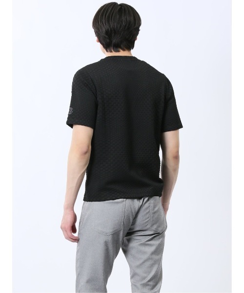 renoma HOMME（レノマオム）の「【ウォッシャブル】レノマ オム ランダムジャガード クルーネック ストレッチ半袖Tシャツ（Tシャツ/カットソー・メンズ・ホワイト/ブラック・MEDIUM/LARGE/X-LARGE）」の8枚目の写真