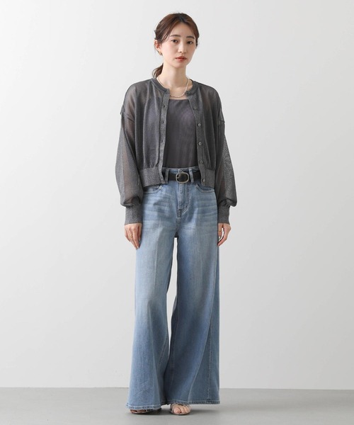 anana（アナナ）の「ラメシアークルーネックカーディガン（カーディガン/ボレロ・レディース・チャコールグレー/シルバー/シャンパン・FREE）」の4枚目の写真