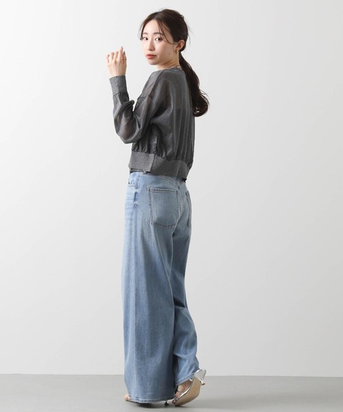 anana（アナナ）の「ラメシアークルーネックカーディガン（カーディガン/ボレロ・レディース・チャコールグレー/シルバー/シャンパン・FREE）」の5枚目の写真