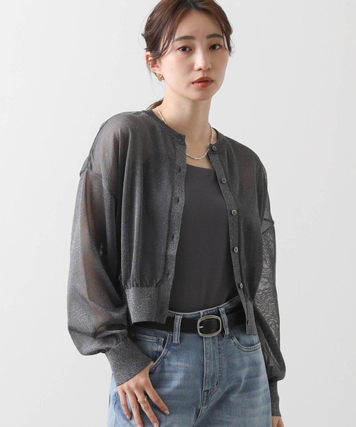 anana（アナナ）の「ラメシアークルーネックカーディガン（カーディガン/ボレロ・レディース・チャコールグレー/シルバー/シャンパン・FREE）」の8枚目の写真