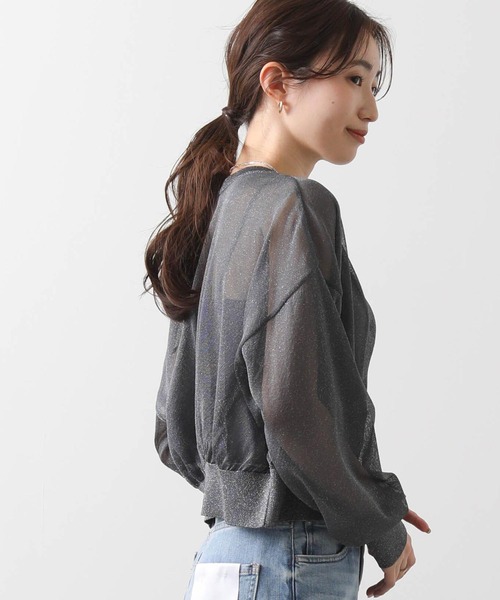 anana（アナナ）の「ラメシアークルーネックカーディガン（カーディガン/ボレロ・レディース・チャコールグレー/シルバー/シャンパン・FREE）」の9枚目の写真