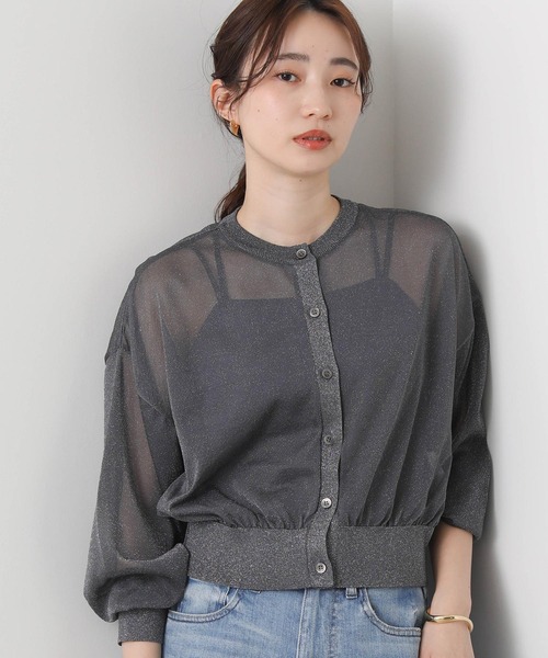 anana（アナナ）の「ラメシアークルーネックカーディガン（カーディガン/ボレロ・レディース・チャコールグレー/シルバー/シャンパン・FREE）」の12枚目の写真