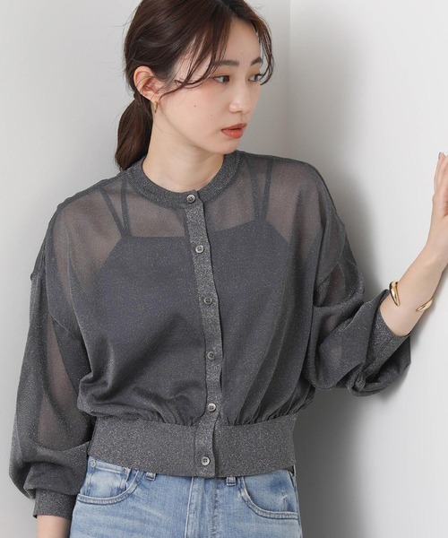 anana（アナナ）の「ラメシアークルーネックカーディガン（カーディガン/ボレロ・レディース・チャコールグレー/シルバー/シャンパン・FREE）」の13枚目の写真