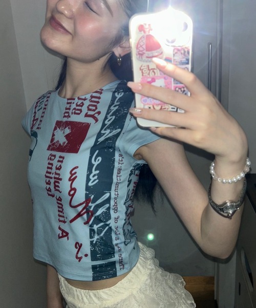 JEANASIS（ジーナシス）の「【25quee】ヴィンテージロゴチビTEE/575735（Tシャツ/カットソー・レディース・ブルー系その他/ベージュ系その他/レッド系その他/ブラック系その他・FREE）」の3枚目の写真