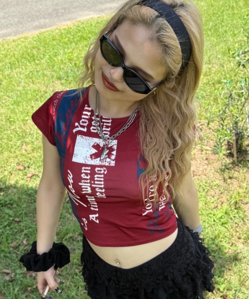 JEANASIS（ジーナシス）の「【25quee】ヴィンテージロゴチビTEE/575735（Tシャツ/カットソー・レディース・ブルー系その他/ベージュ系その他/レッド系その他/ブラック系その他・FREE）」の4枚目の写真