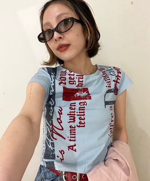 JEANASIS（ジーナシス）の「【25quee】ヴィンテージロゴチビTEE/575735（Tシャツ/カットソー・レディース・ブルー系その他/ベージュ系その他/レッド系その他/ブラック系その他・FREE）」の9枚目の写真