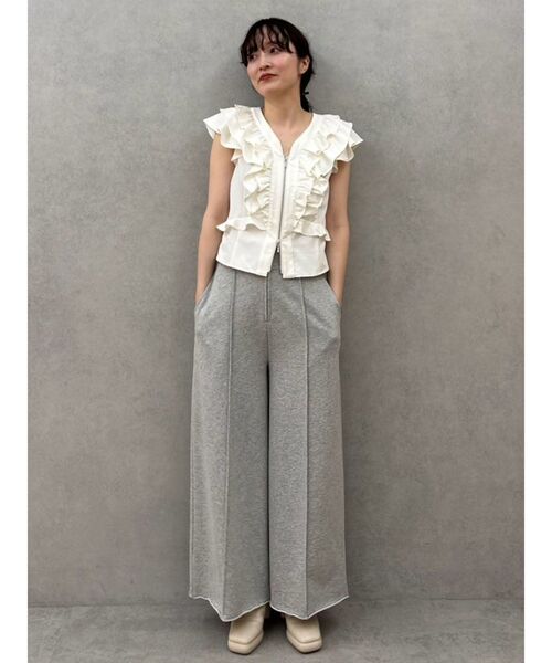 LAGUNAMOON WZIPフリルブラウス フリルピンタックノースリーブ