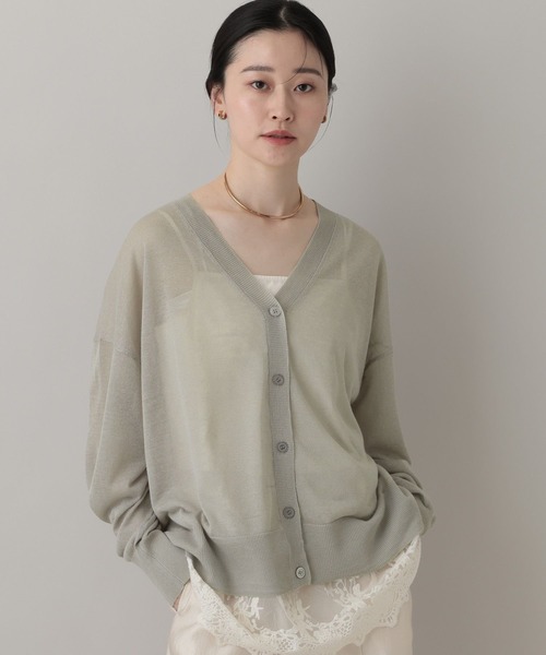A part by(アパートバイ)の「【WEB限定】シアーBIGカーディガン≪追加2≫(カーディガン/ボレロ・レディース・アイボリー/ピンク系その他/チャコールグレー/ライトグレー・FREE)」の13枚目の写真