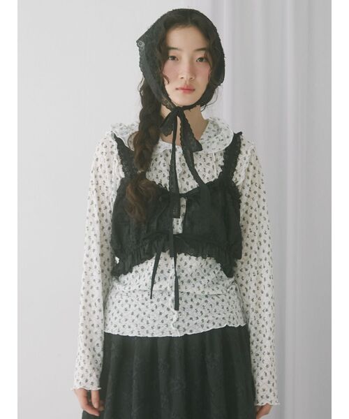 merry jenny（メリージェニー）の「デコレーションレースビスチェ（シャツ/ブラウス・レディース・オフホワイト/ブラック・FREE）」の12枚目の写真