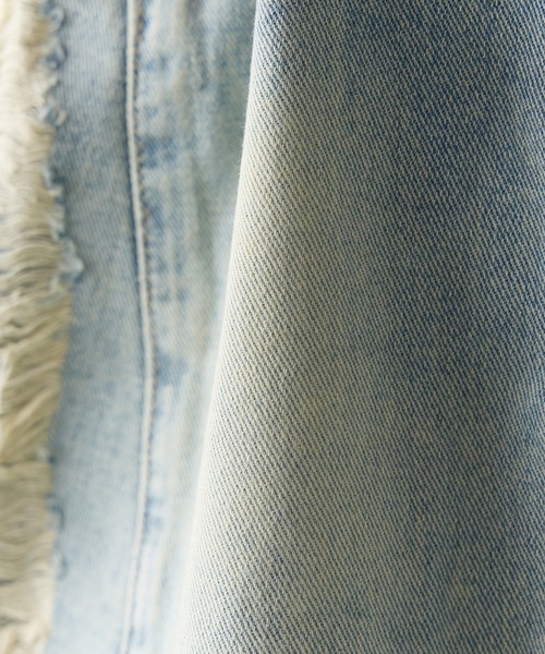 Side Damage Denim Mini Skirt / サイドダメージ デニム ミニ