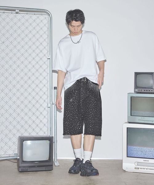 c-boy style(No.70)ストリートコーデ バギーショーツモスグリーン c-boy style(No.70)ストリートコーデ バギーショーツモス