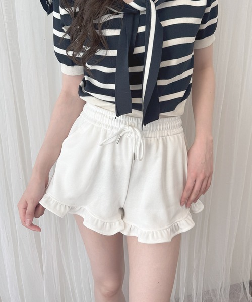 frunco（フランコ）の「フリルスエットショートパンツ（その他パンツ・レディース・ブラック/グレー/ホワイト・MEDIUM）」の2枚目の写真