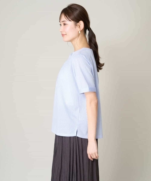 a.v.v(アーヴェヴェ)の「【UVカット/イージーケア】ストライプジャガードトップス(Tシャツ/カットソー・レディース・ブルー・40/42/36/34/38)」の17枚目の写真