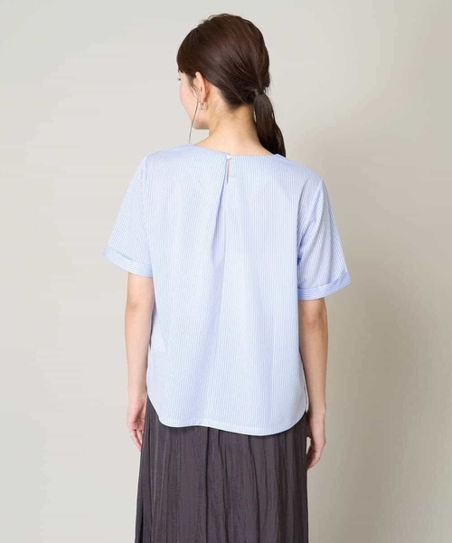a.v.v(アーヴェヴェ)の「【UVカット/イージーケア】ストライプジャガードトップス(Tシャツ/カットソー・レディース・ブルー・40/42/36/34/38)」の18枚目の写真