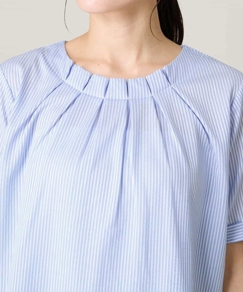 a.v.v(アーヴェヴェ)の「【UVカット/イージーケア】ストライプジャガードトップス(Tシャツ/カットソー・レディース・ブルー・40/42/36/34/38)」の19枚目の写真