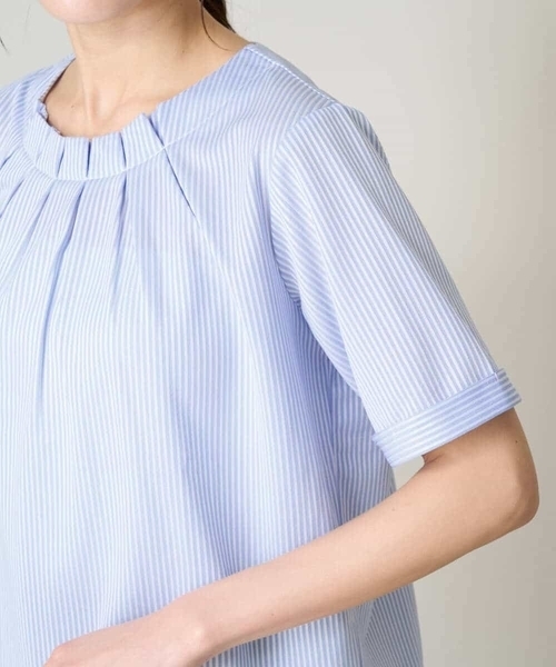 a.v.v(アーヴェヴェ)の「【UVカット/イージーケア】ストライプジャガードトップス(Tシャツ/カットソー・レディース・ブルー・40/42/36/34/38)」の20枚目の写真