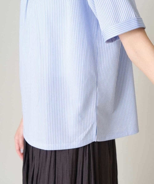 a.v.v(アーヴェヴェ)の「【UVカット/イージーケア】ストライプジャガードトップス(Tシャツ/カットソー・レディース・ブルー・40/42/36/34/38)」の22枚目の写真