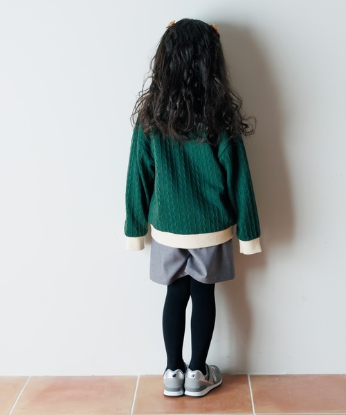 MAKE YOUR DAY（メイクユアデイ）の「ケーブルニットソーカーディガン■80～140cm（カーディガン/ボレロ・キッズ・グリーン/アイボリー・110/100/80/130/120/90/140）」の13枚目の写真