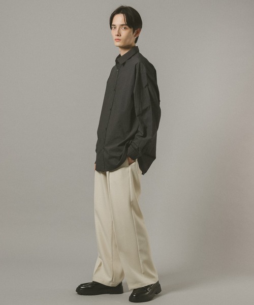 RAGEBLUE（レイジブルー）の「センタープレス/ワイドバギーイージーパンツ（スラックス・メンズ・ベージュ/ネイビー/オフホワイト/ブラック・MEDIUM/LARGE/SMALL）」の5枚目の写真