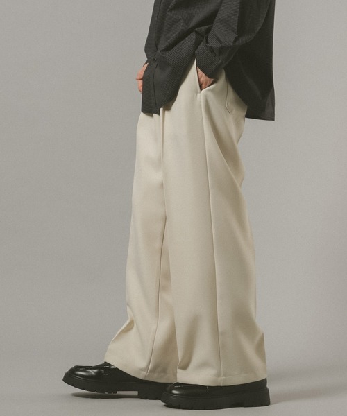 RAGEBLUE（レイジブルー）の「センタープレス/ワイドバギーイージーパンツ（スラックス・メンズ・ベージュ/ネイビー/オフホワイト/ブラック・MEDIUM/LARGE/SMALL）」の8枚目の写真