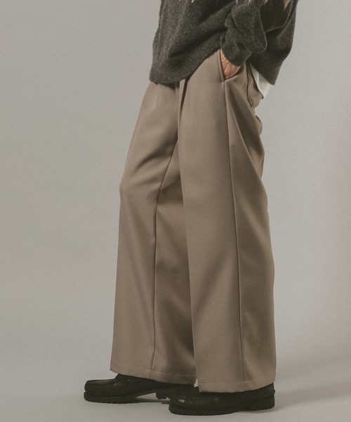 RAGEBLUE（レイジブルー）の「センタープレス/ワイドバギーイージーパンツ（スラックス・メンズ・ベージュ/ネイビー/オフホワイト/ブラック・MEDIUM/LARGE/SMALL）」の20枚目の写真