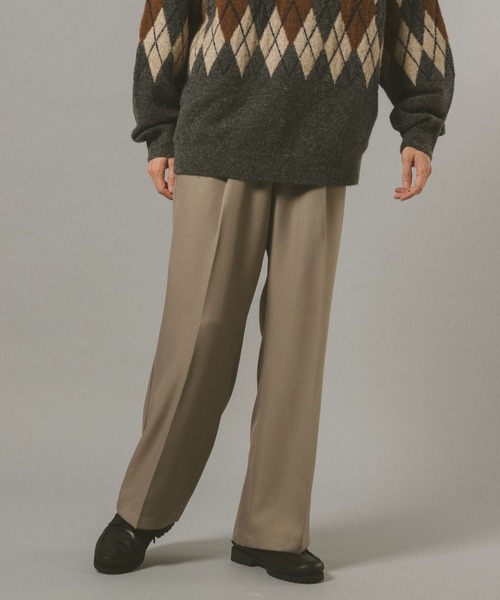 RAGEBLUE（レイジブルー）の「センタープレス/ワイドバギーイージーパンツ（スラックス・メンズ・ベージュ/ネイビー/オフホワイト/ブラック・MEDIUM/LARGE/SMALL）」の18枚目の写真