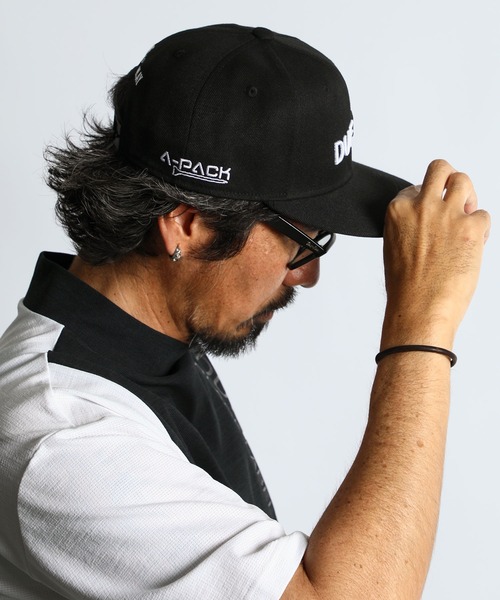 The DUFFER of ST.GEORGE（ザダファーオブセントジョージ）の「〔BLACK LABEL〕"A-PACK" FLAT VISOR CAP：オリジナル フラットバイザー キャップ（キャップ・メンズ・ブラック/グレー・F）」の3枚目の写真