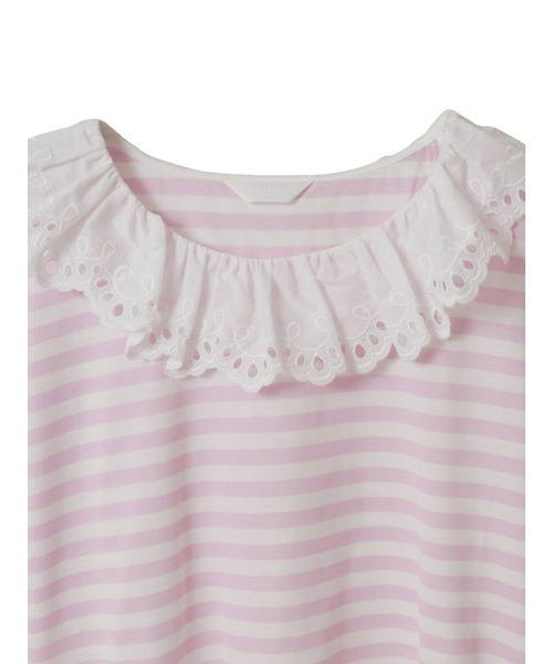 PINK HOUSE カラミレース調ボーダー使いカットソー ピンクハウス PINK HOUSE カラミレース調ボーダー使いカットソー