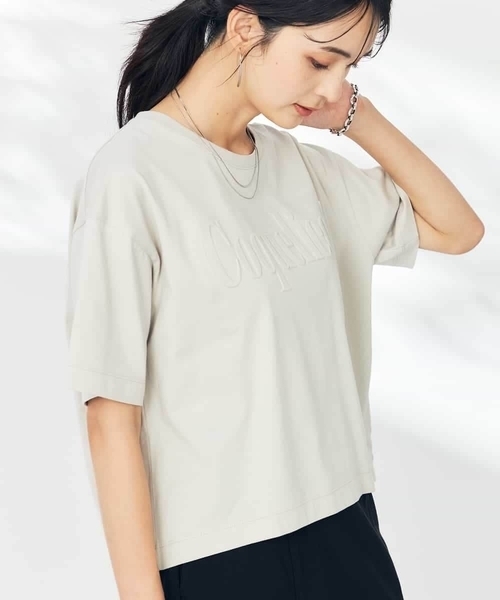 The Attico ★ ロゴ クロップド Tシャツ セール】エンボスロゴクロップドTシャツ(Tシャツ/カットソー