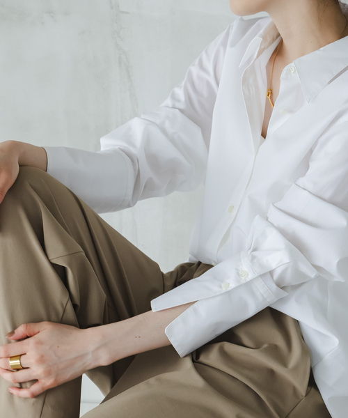 Noble（ノーブル）の「アンチクリースロングカフスシャツ（シャツ/ブラウス・レディース・サックスブルー/ホワイト・FREE）」の14枚目の写真