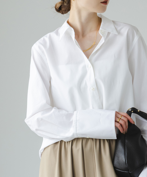 Noble（ノーブル）の「アンチクリースロングカフスシャツ（シャツ/ブラウス・レディース・サックスブルー/ホワイト・FREE）」の15枚目の写真