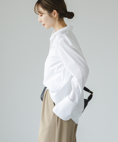 Noble（ノーブル）の「アンチクリースロングカフスシャツ（シャツ/ブラウス・レディース・サックスブルー/ホワイト・FREE）」の19枚目の写真