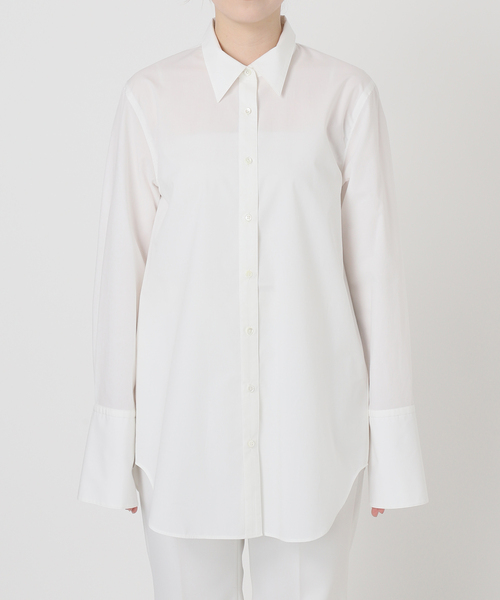Noble（ノーブル）の「アンチクリースロングカフスシャツ（シャツ/ブラウス・レディース・サックスブルー/ホワイト・FREE）」の13枚目の写真