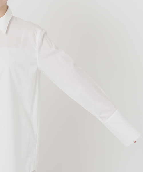 Noble（ノーブル）の「アンチクリースロングカフスシャツ（シャツ/ブラウス・レディース・サックスブルー/ホワイト・FREE）」の9枚目の写真